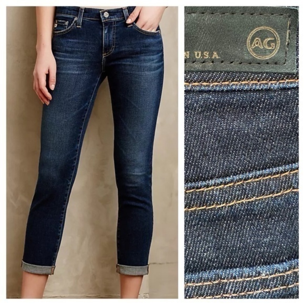 AG Adriano Goldschmied Stevie Cropped Roll-Up Jeans 27